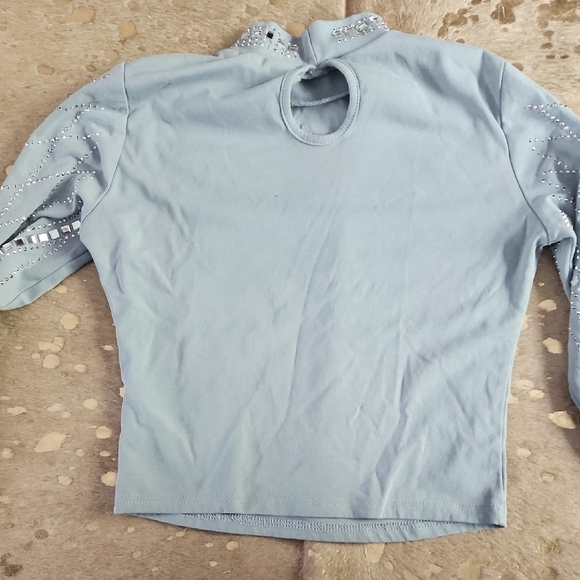 Elegant Blue Long Sleeve Top - Picture 6 of 6